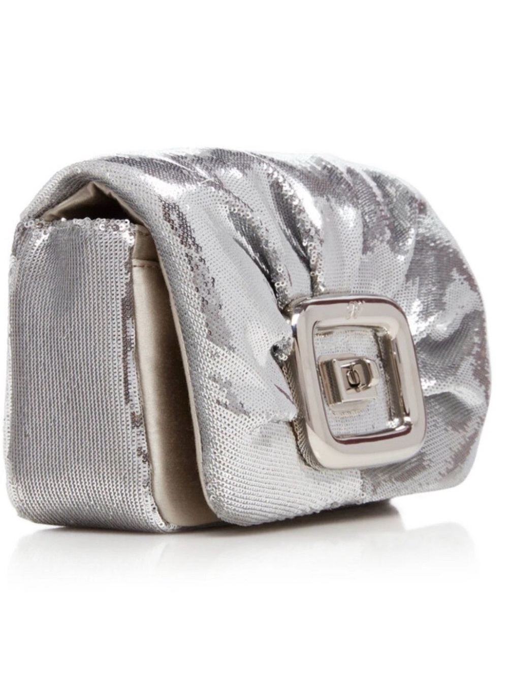 Roger Vivier Viv Choc Silver Sequin bag